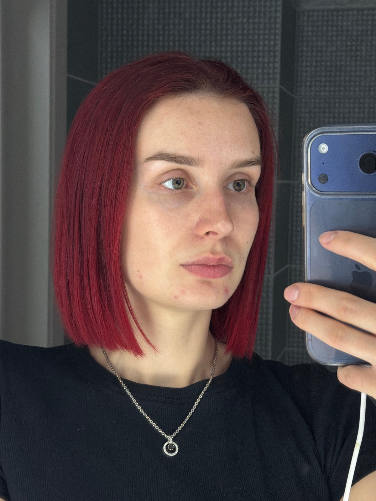 Woman takes early morning selfies in Chaikovsky, Russia