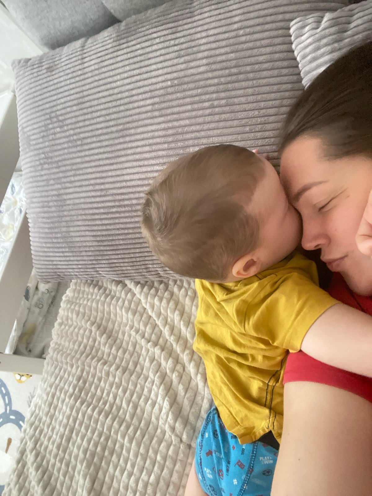 Mother and child share quiet morning moments in Sochi