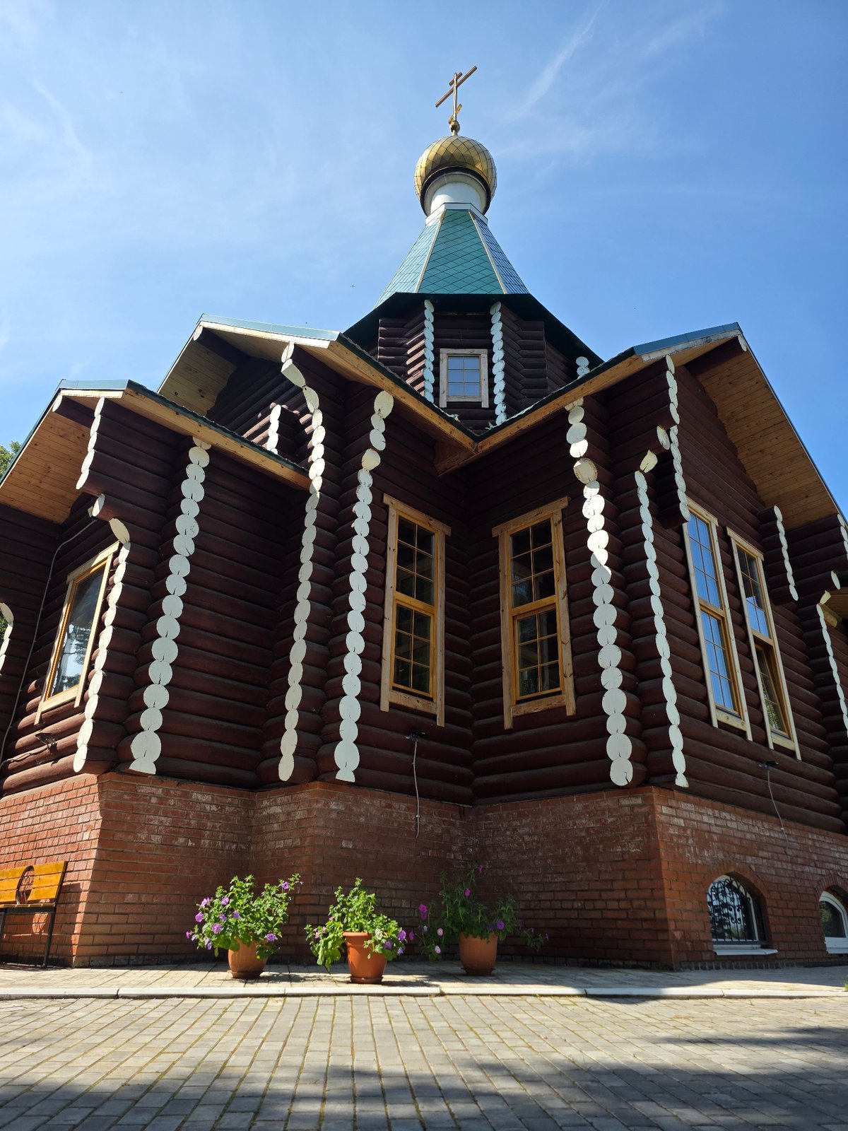 Morning around Chaikovsky: church, park, playground, and animal exhibits