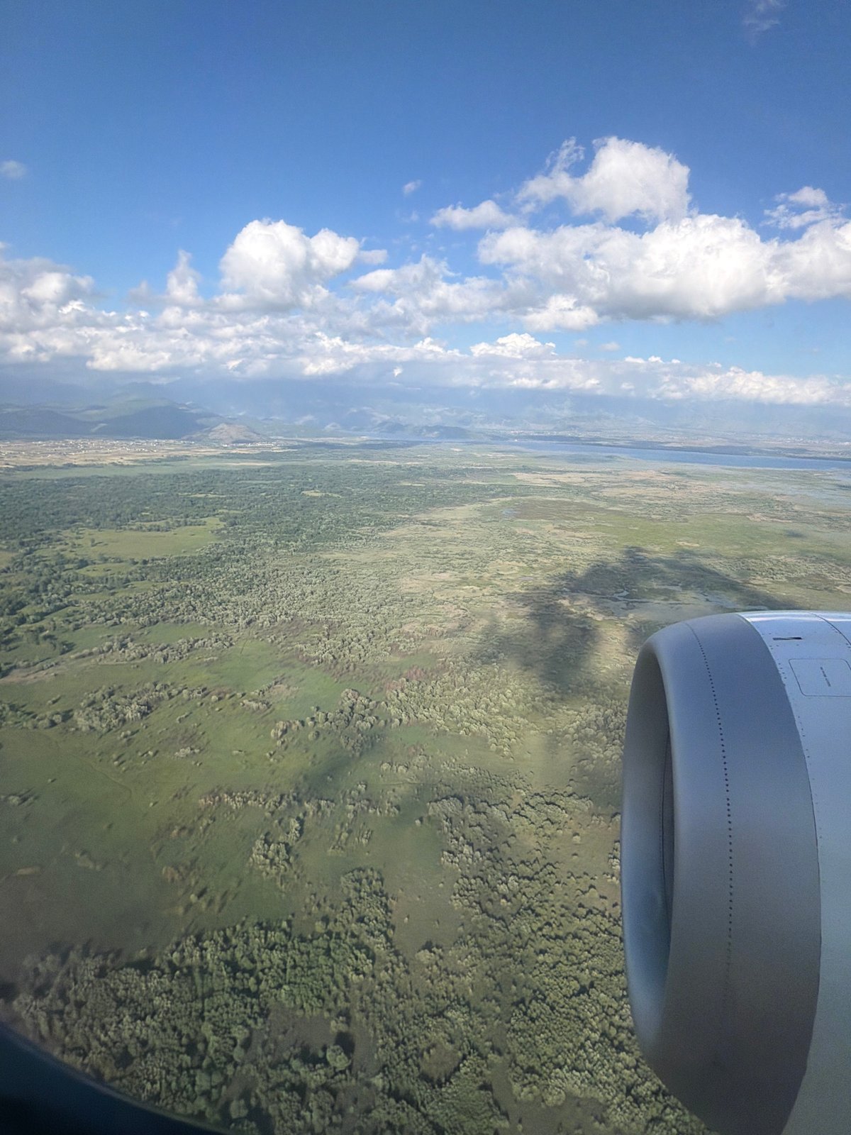 Aerial view captures green landscape near Gostilj, Montenegro