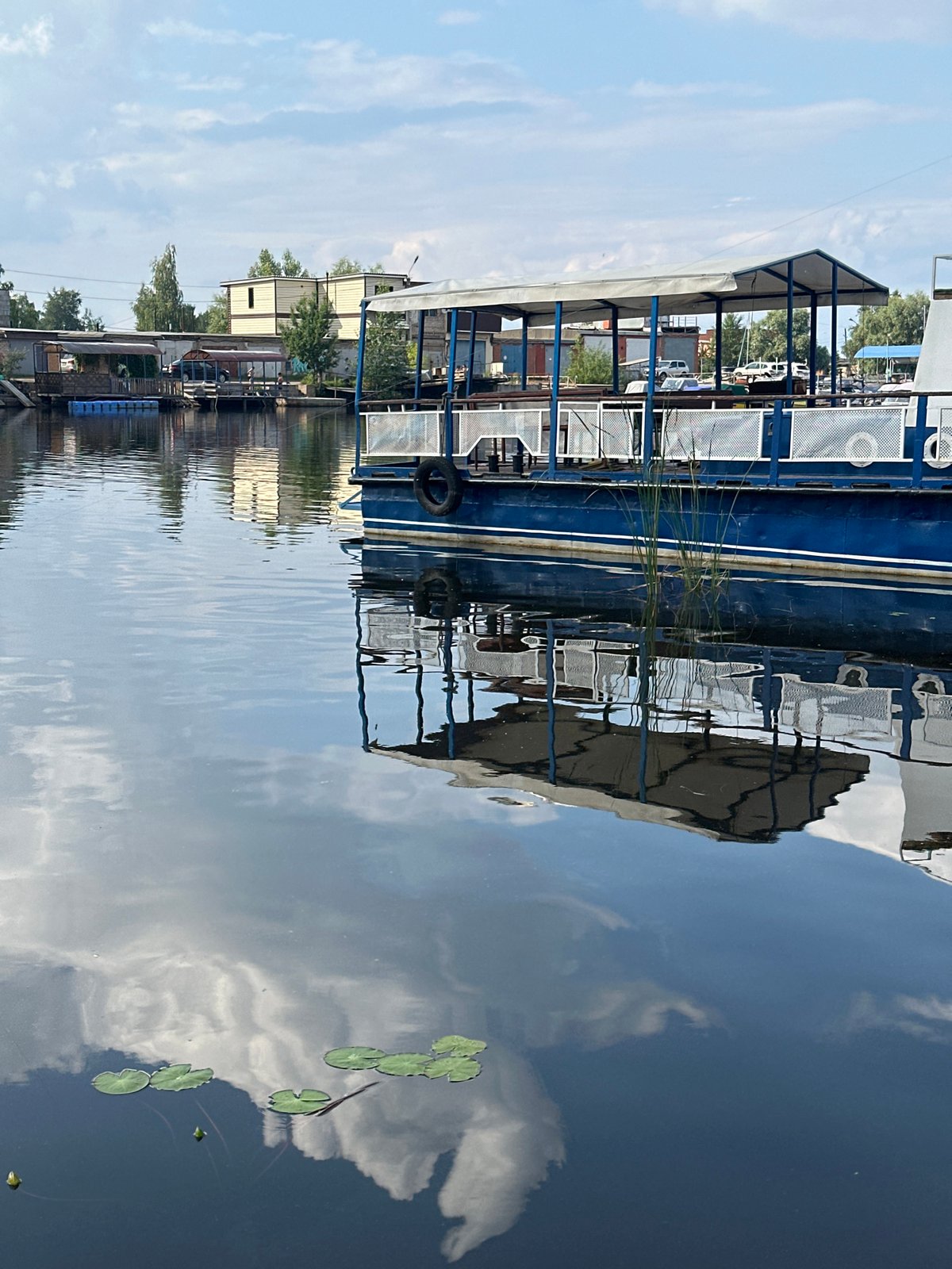 Fishing from the Kama River pier in Chaikovsky, Russia