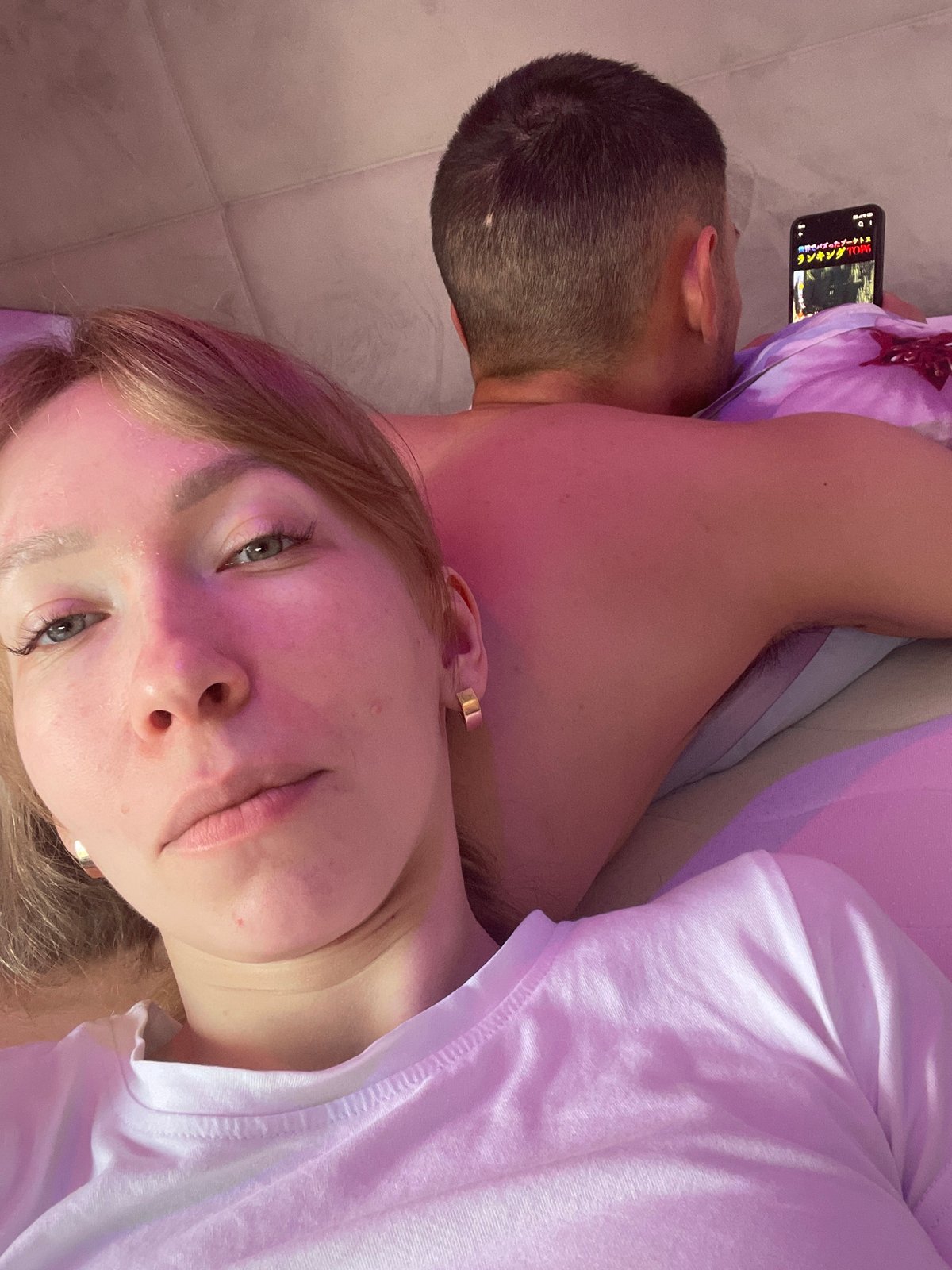 Woman takes selfies in Perm home with nursery room