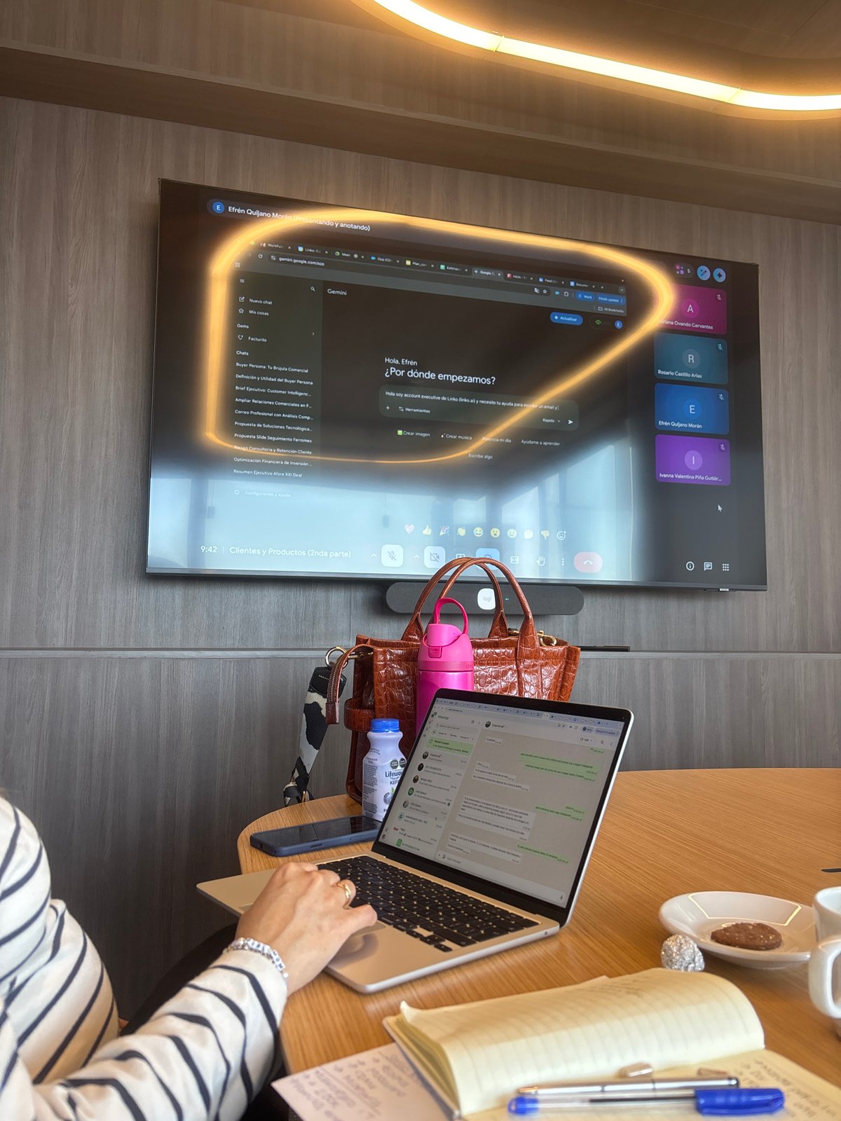 Person working at desk in office workspace