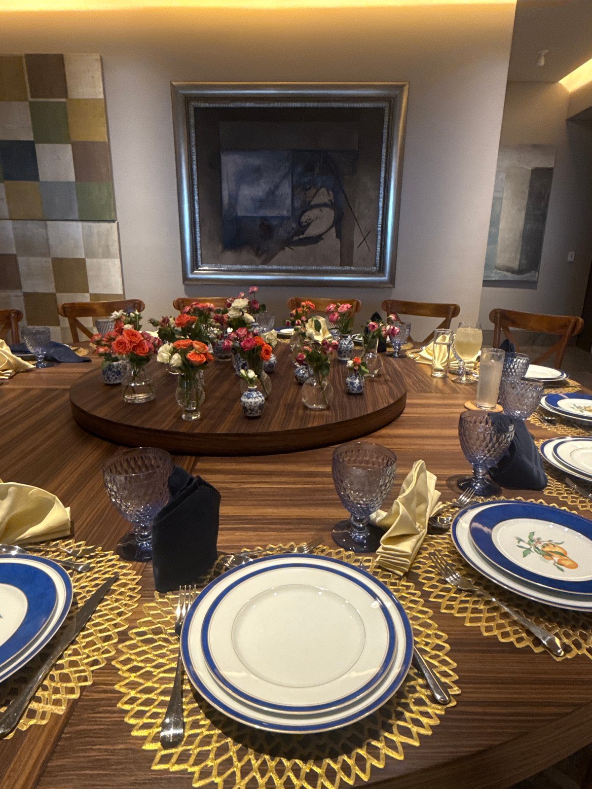Formal dinner table set in Huixquilucan, Mexico