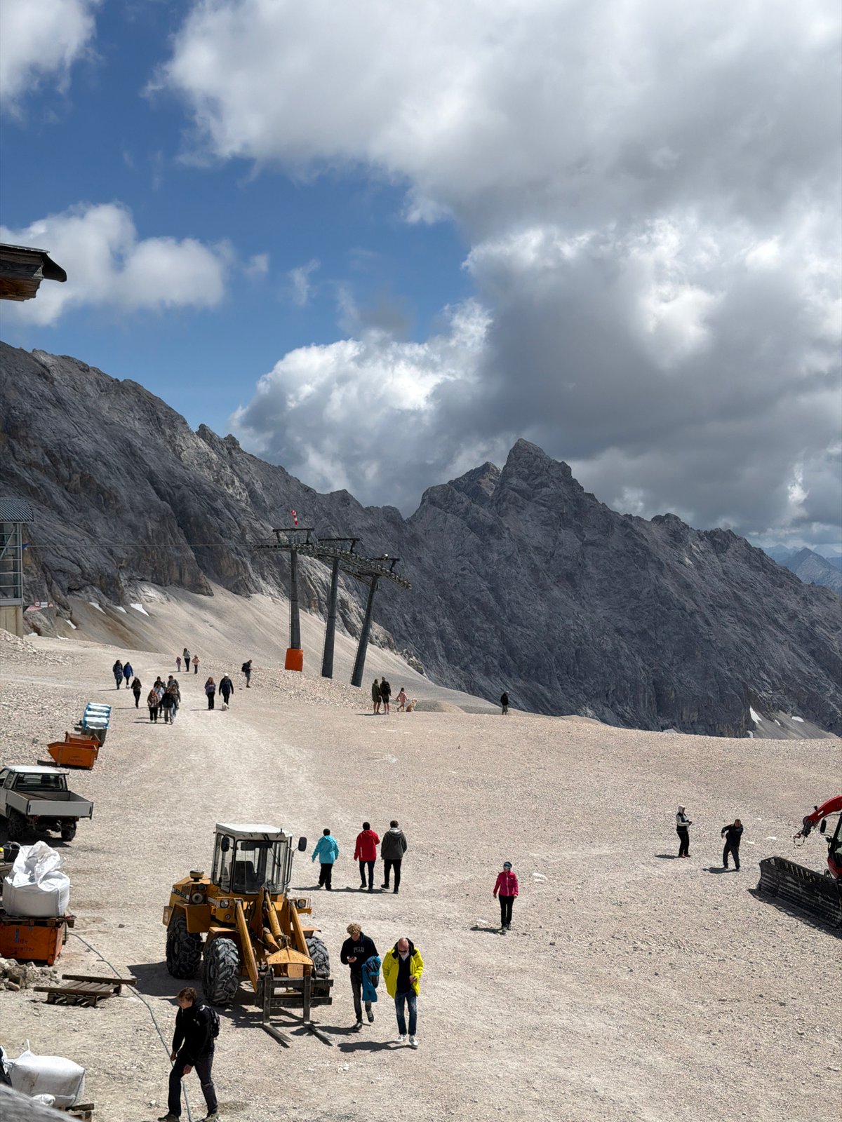 Summer maintenance gear on the slopes near Zugspitze