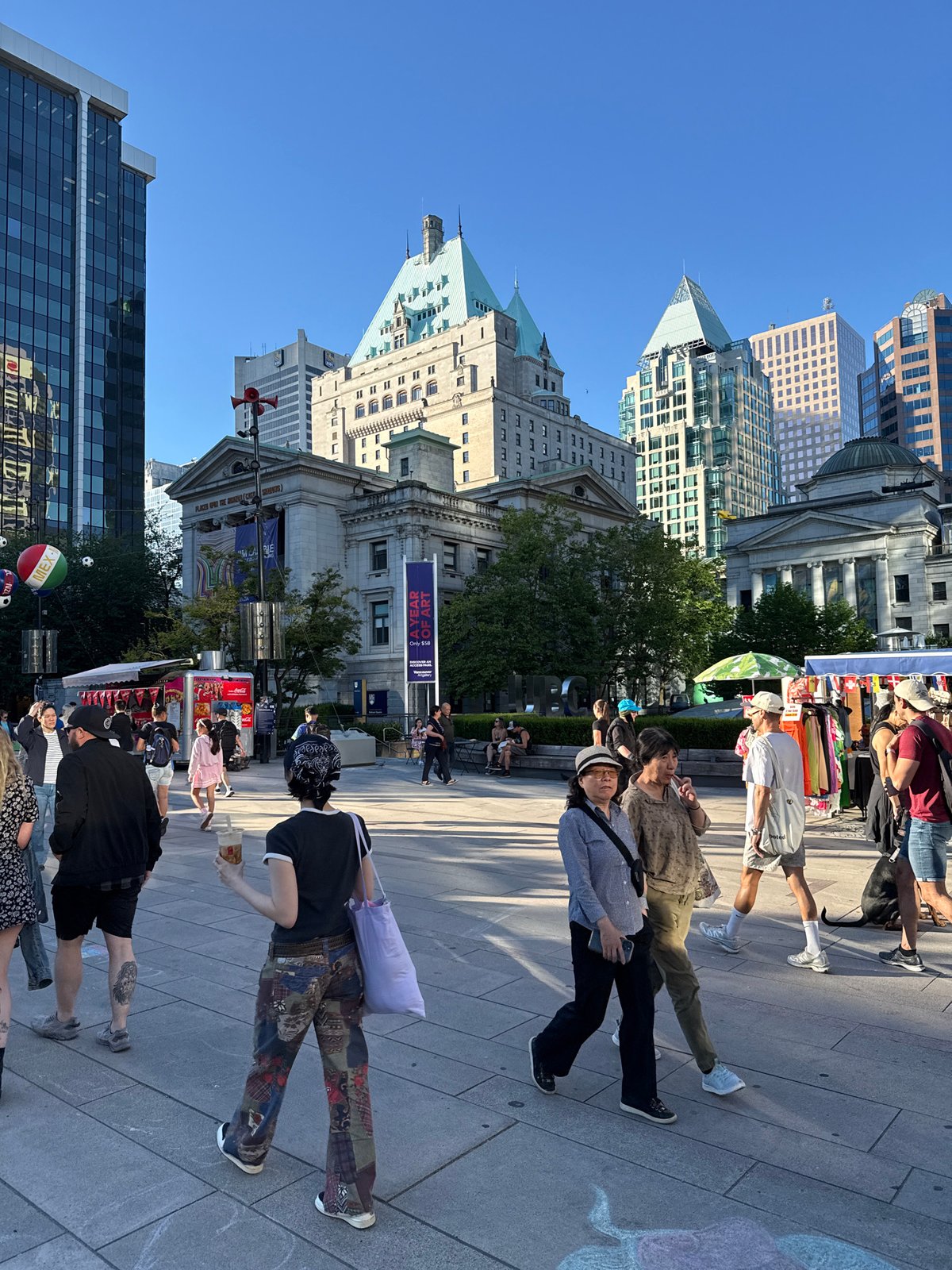 Downtown Vancouver street life near the Art Gallery