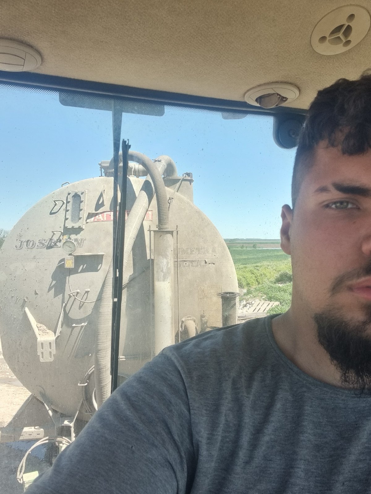 Agricultural work observed from vehicle in Paskalevo, Bulgaria