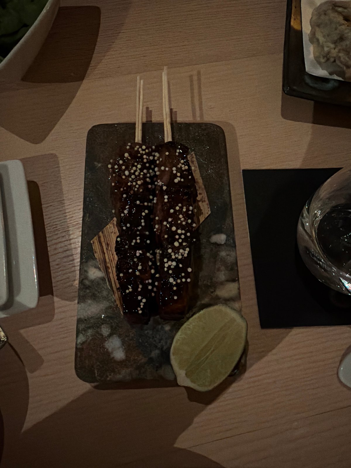 Late-night dining experience documented at upscale Toronto restaurant