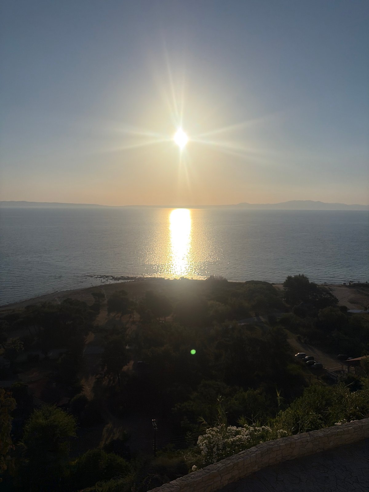 Sunset views over the Aegean from Kassandra's clifftop coast