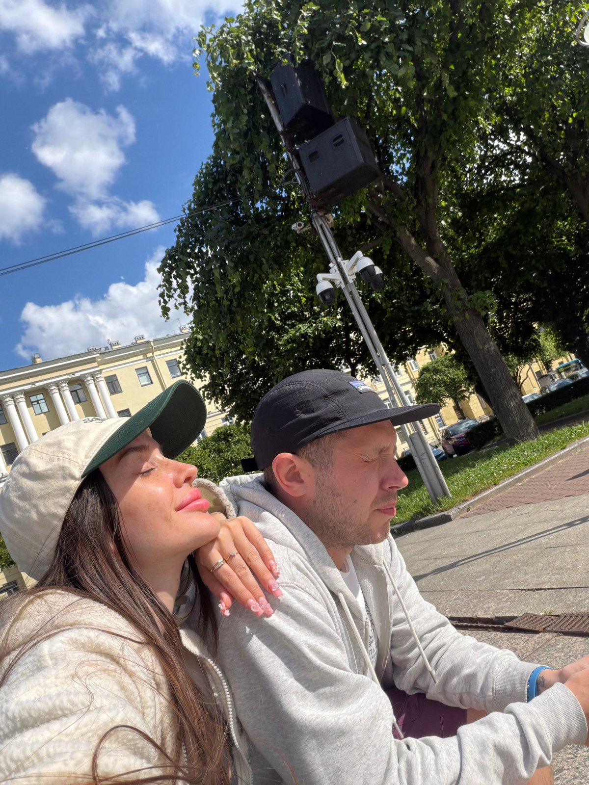 Saint Petersburg fountain square and waterfront scenes