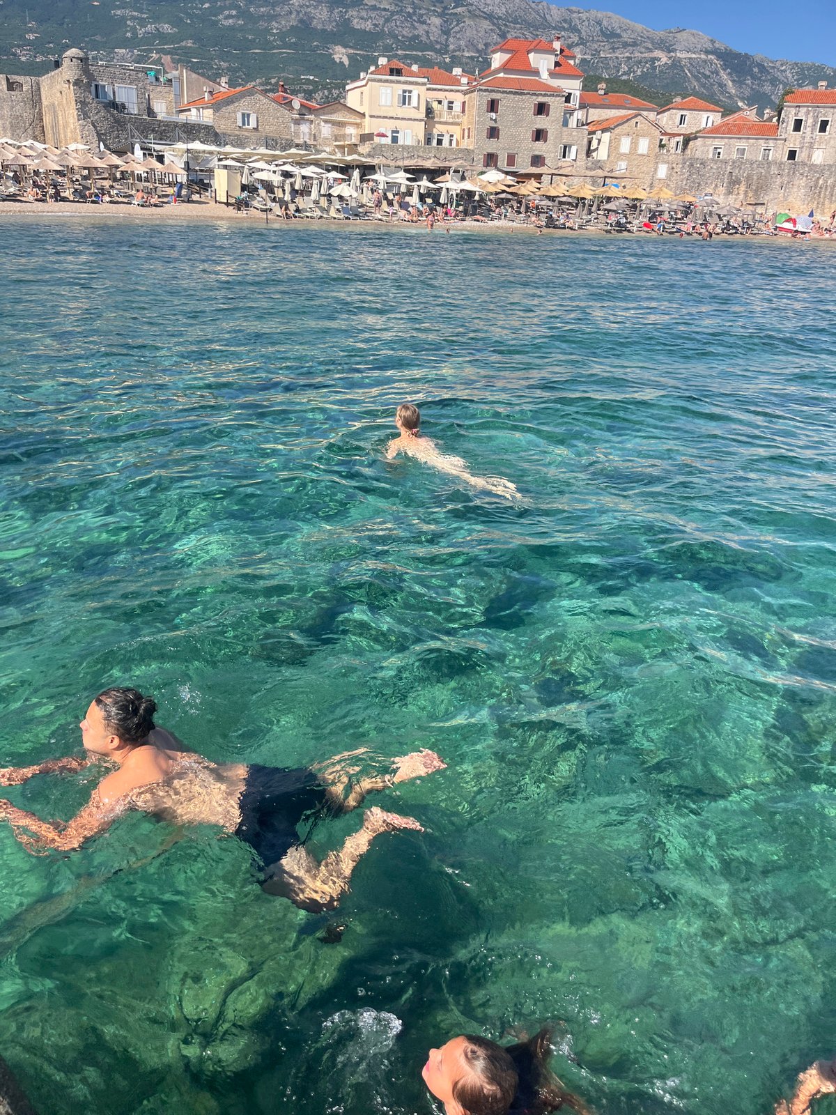 Summer afternoon on the beaches of Budva, Montenegro