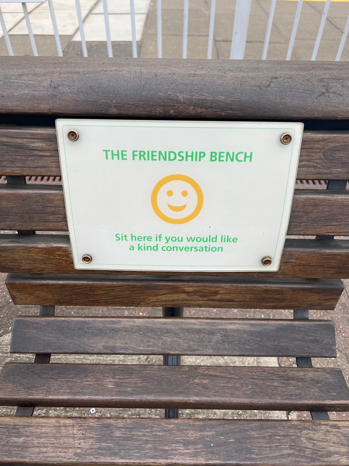 London Friendship Bench documented in public space