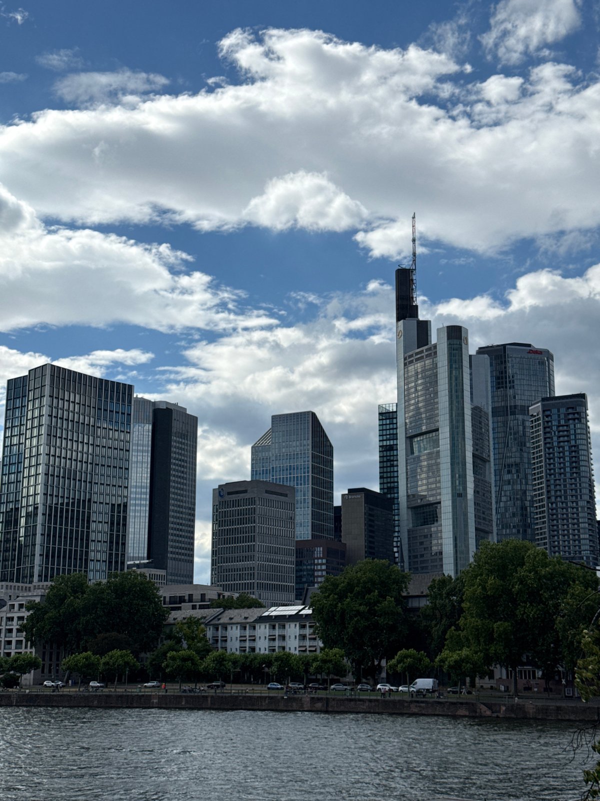 Frankfurt skyline rises above the Main River