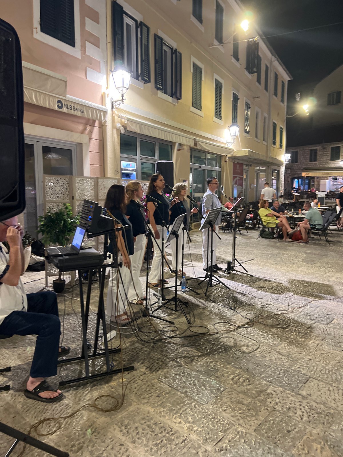 Live vocal performance fills Herceg Novi's Old Town on a summer night