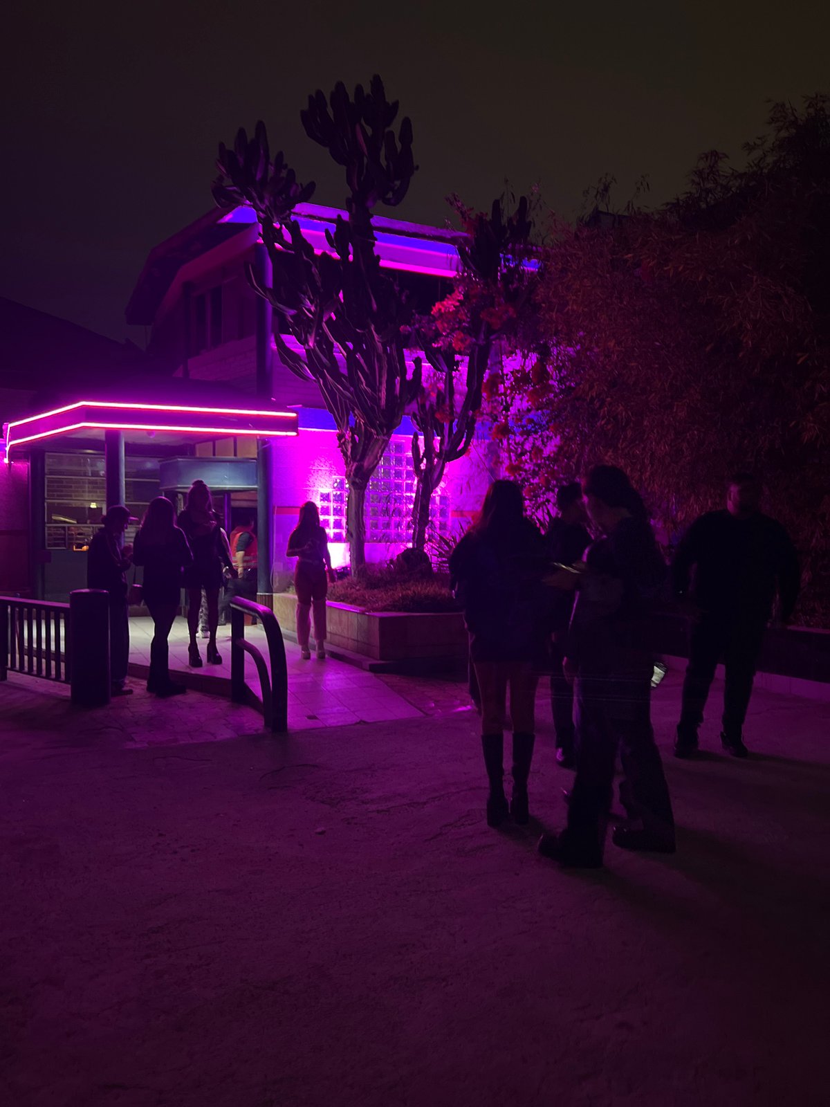 Late-night gathering outside San Jose venue in Arica