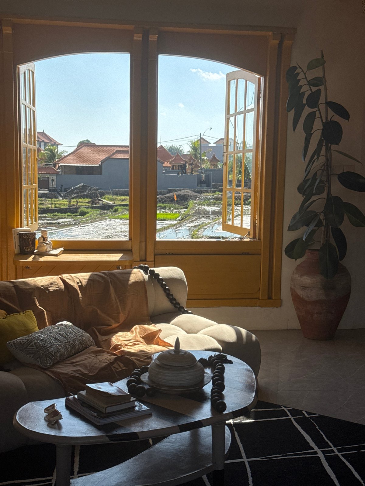 Lazy morning at a Mengwi villa with rice paddy views