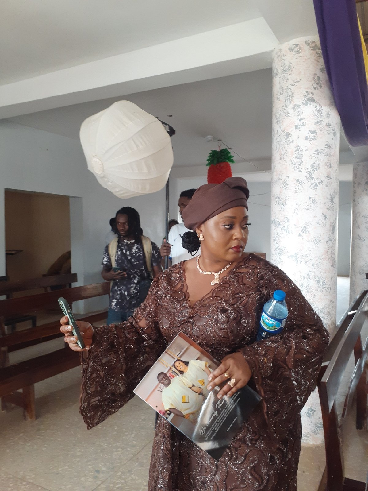 Formal gathering documented at church and residential areas