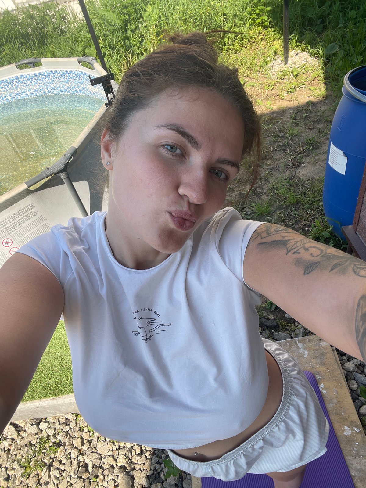 Woman's morning yoga and breakfast routine captured in Russia