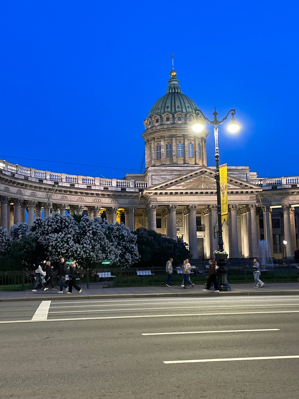 Evening view of Kazan Cathedral captured in Saint Petersburg