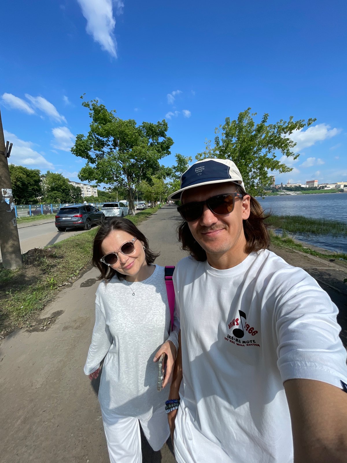 Sunny afternoon along the Izh River waterfront in Izhevsk