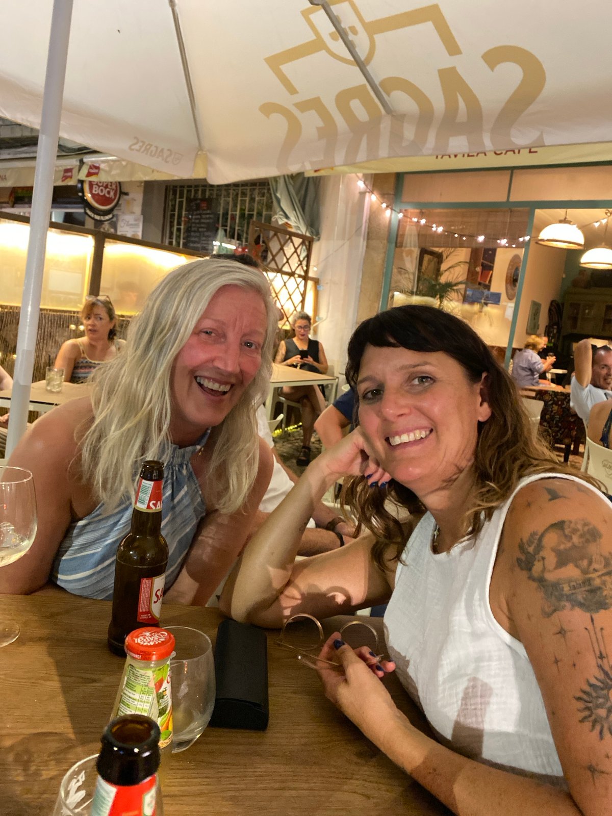 A summer night out at Tavira's riverside cafes and bars