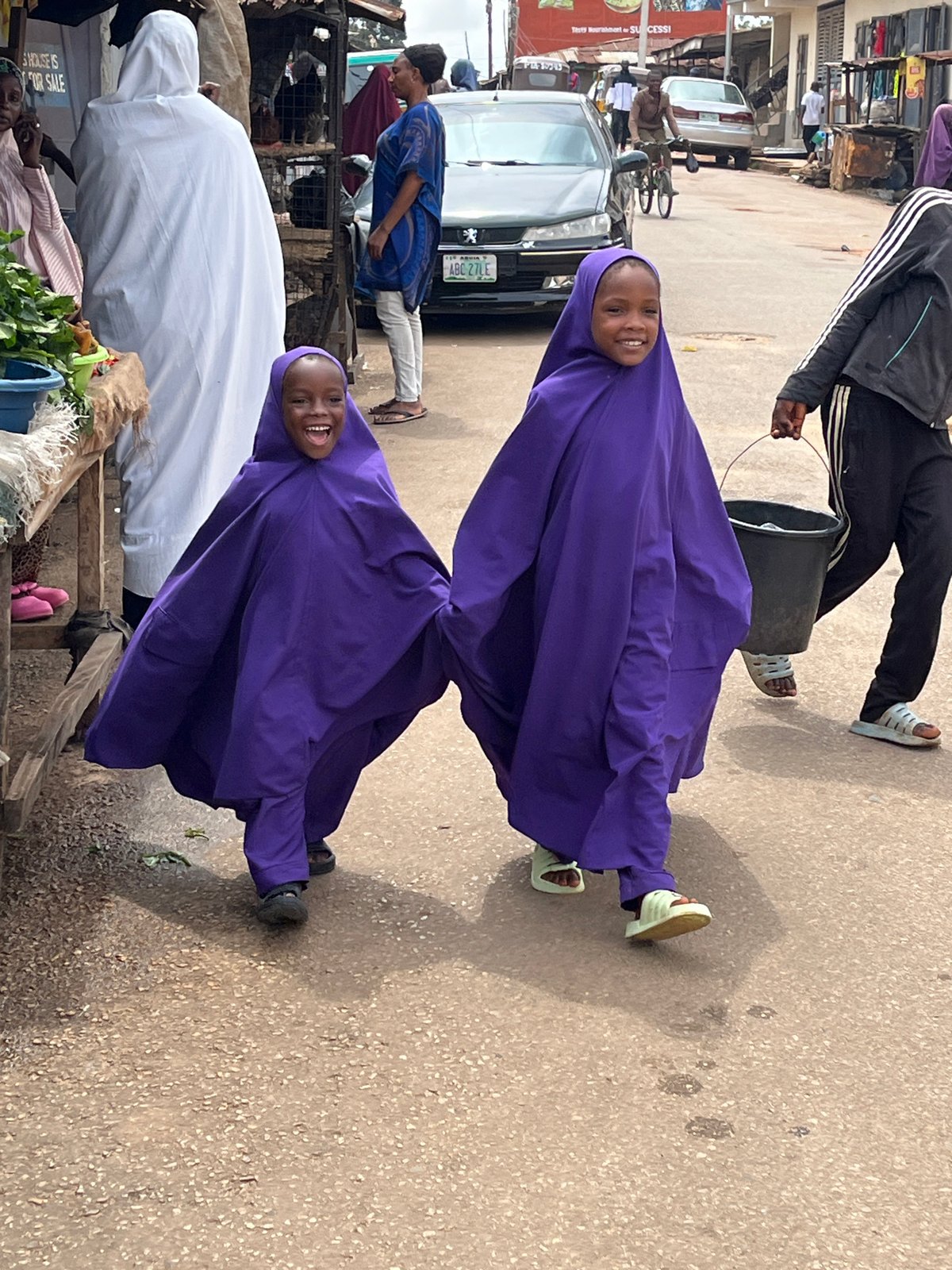 Morning street and market life in Jos, Nigeria