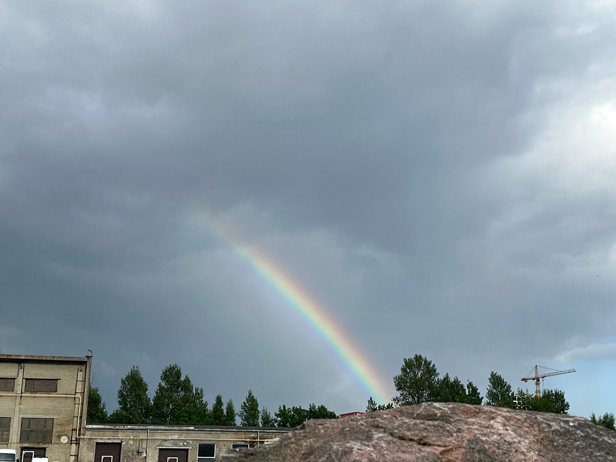 Multiple rainbows appear over Tallinn during dramatic weather