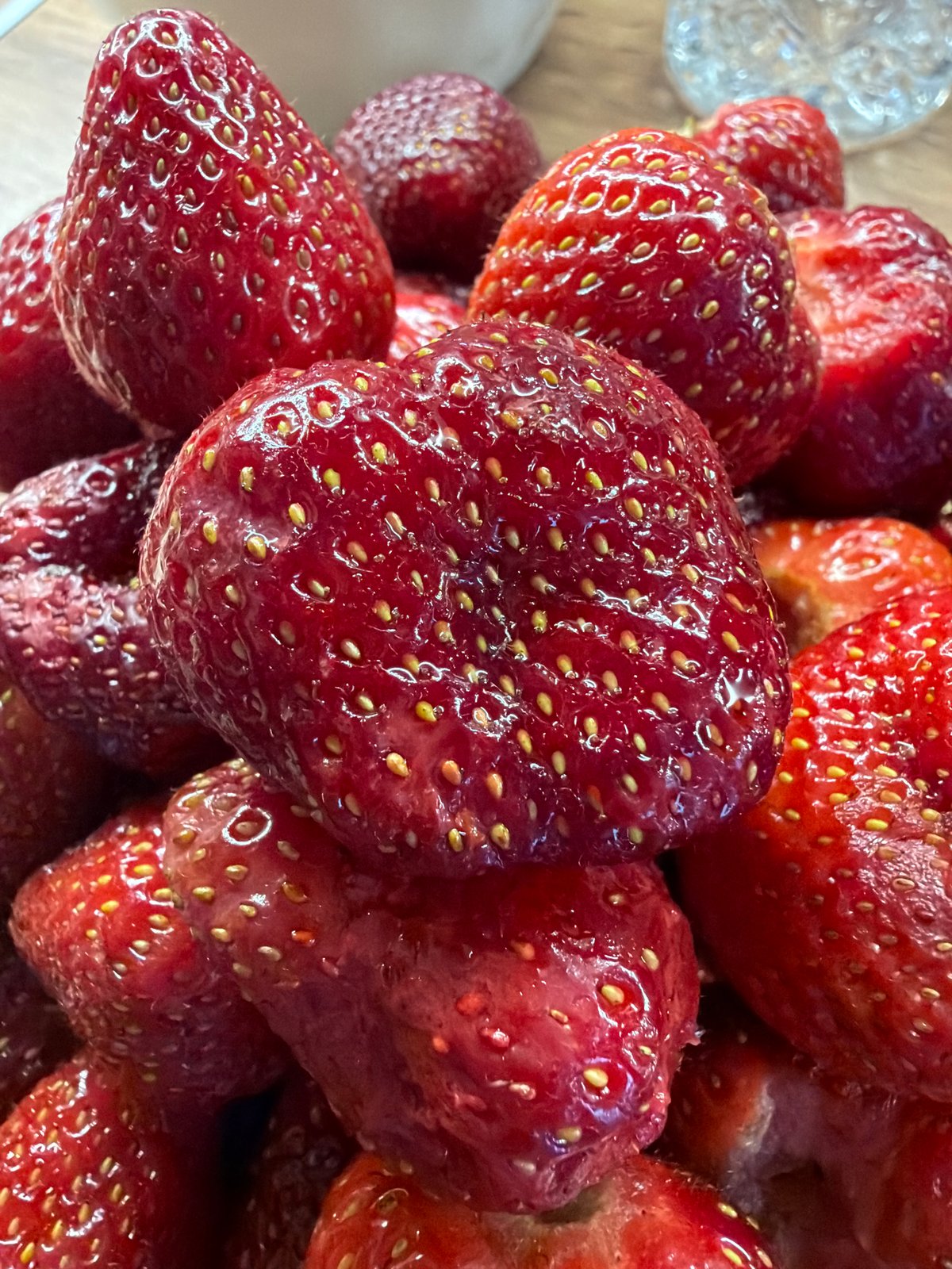 Handmade crafts and fresh fruit at a Moscow market stall