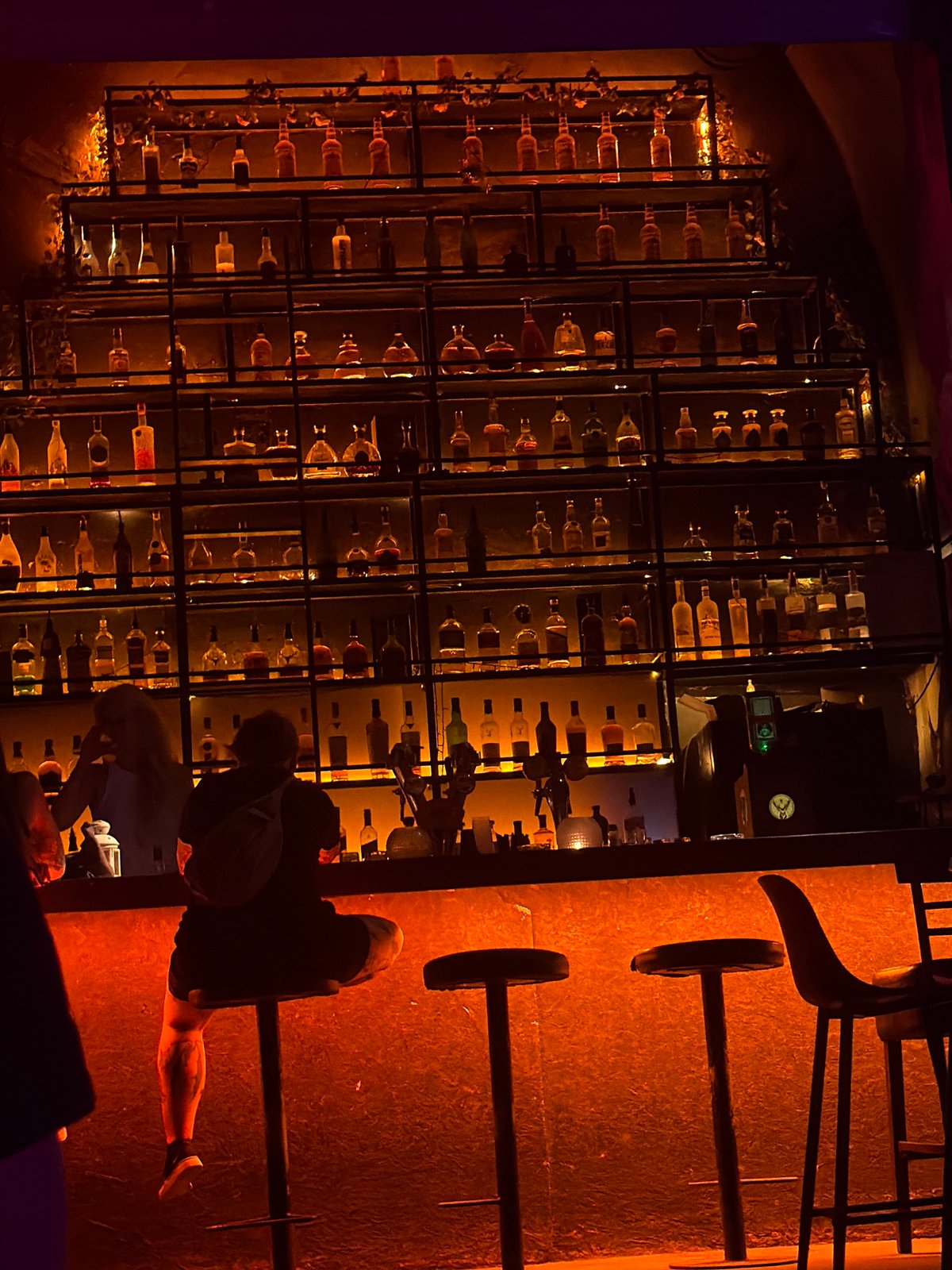 Inside a dimly lit bar in Haifa, Israel