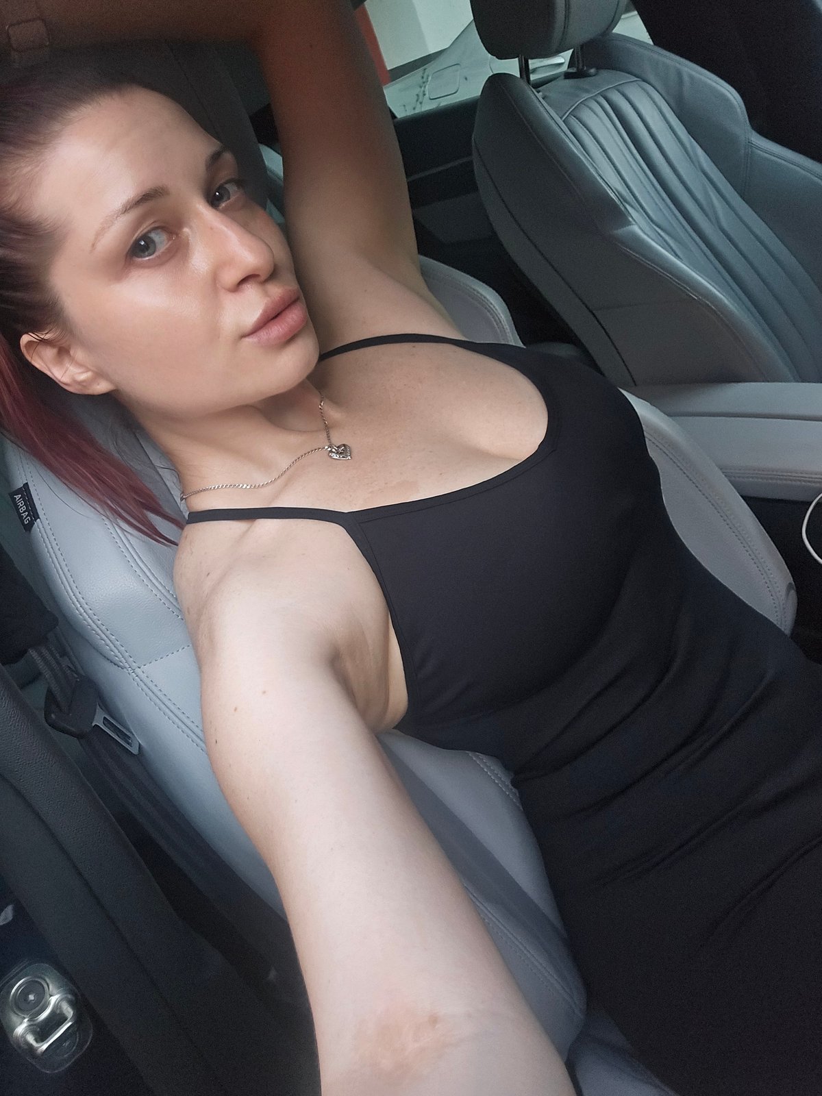 Car selfie session in Burgas, June evening