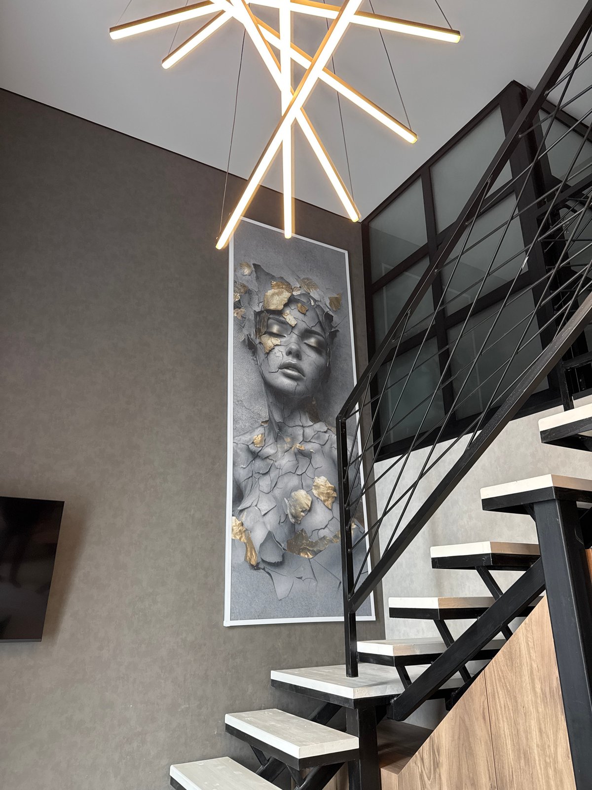 Modern building interior and exterior features documented morning hours