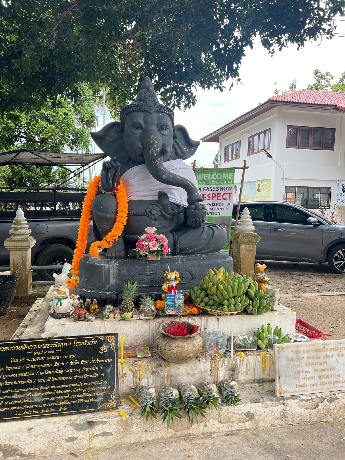 Early morning temple visit documented in Baan Harn, Thailand