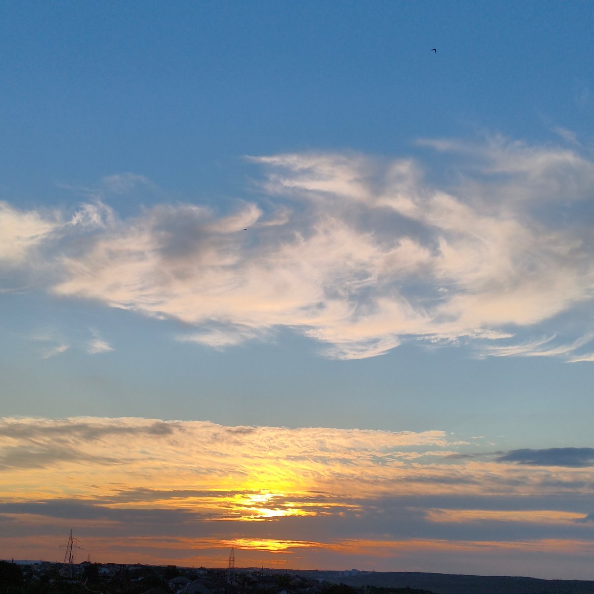 Golden-hour sky documented from multiple angles at dusk