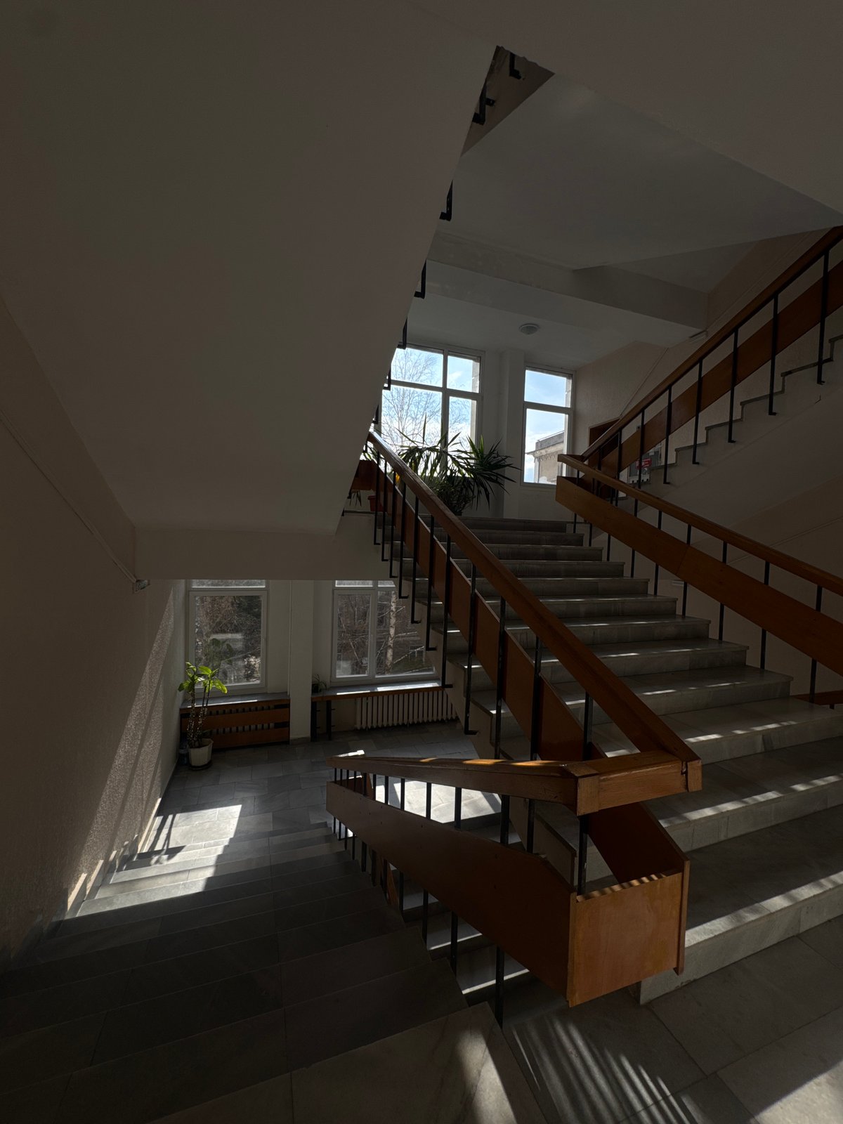 Modern staircase interior photographed in Sofia building