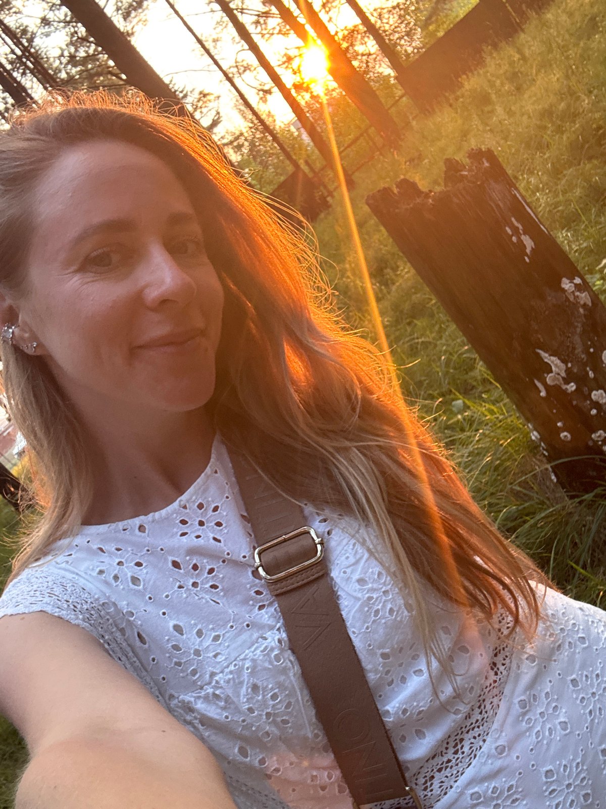 Golden hour in a Chaikovsky pine forest, bikes and selfies