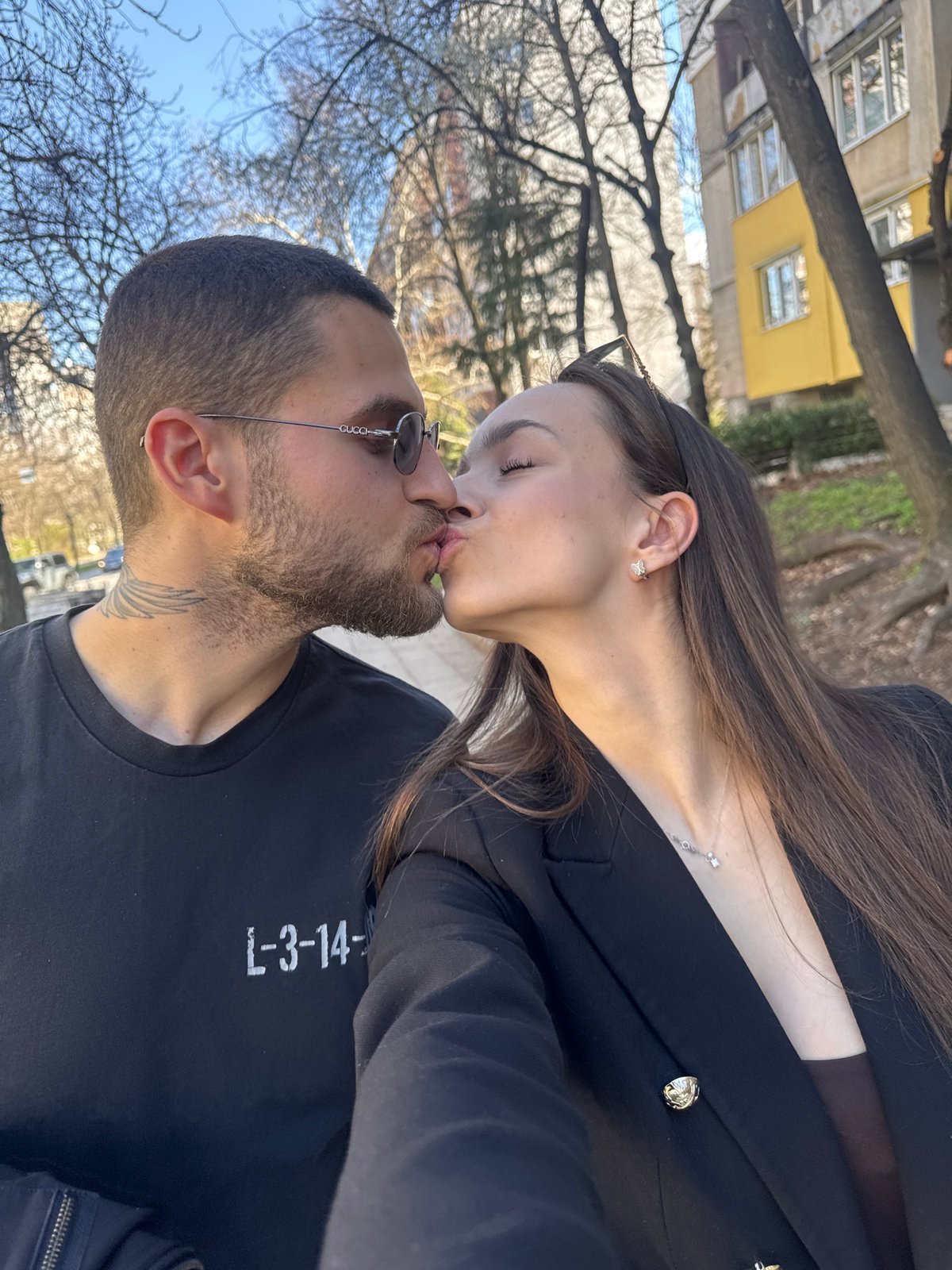 Couple documents afternoon together in Sofia with multiple photos
