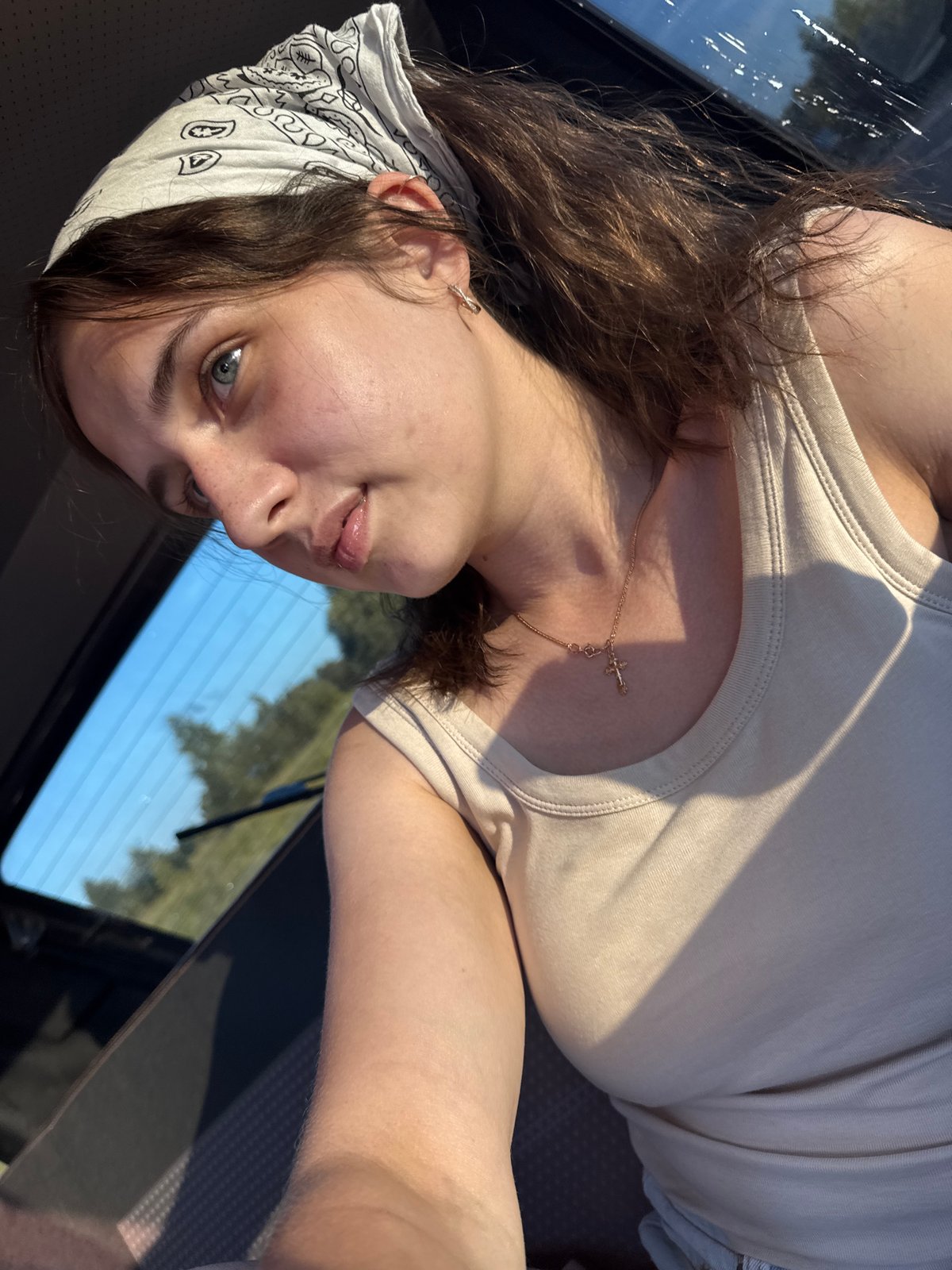 Passenger seat moment during a drive through rural Russia