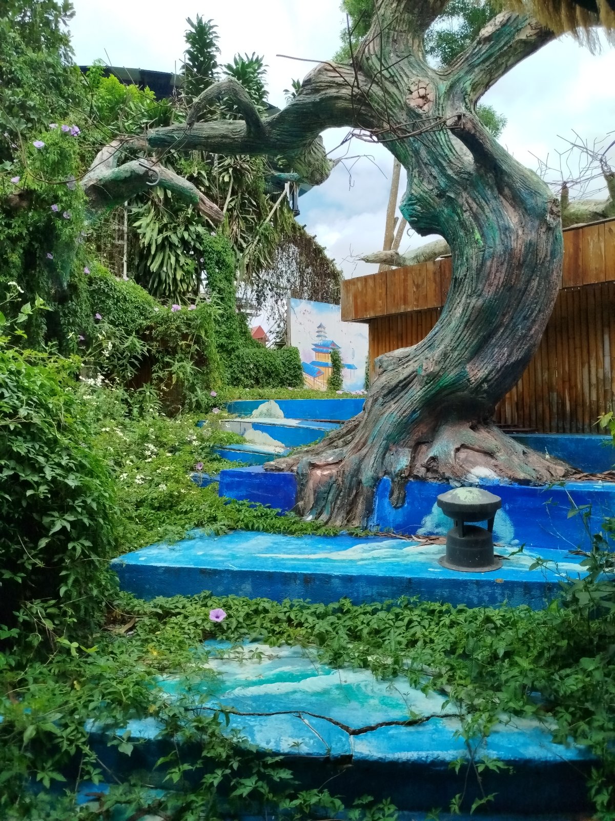 Artistic tree sculpture with swings documented in Da Lat Vietnam