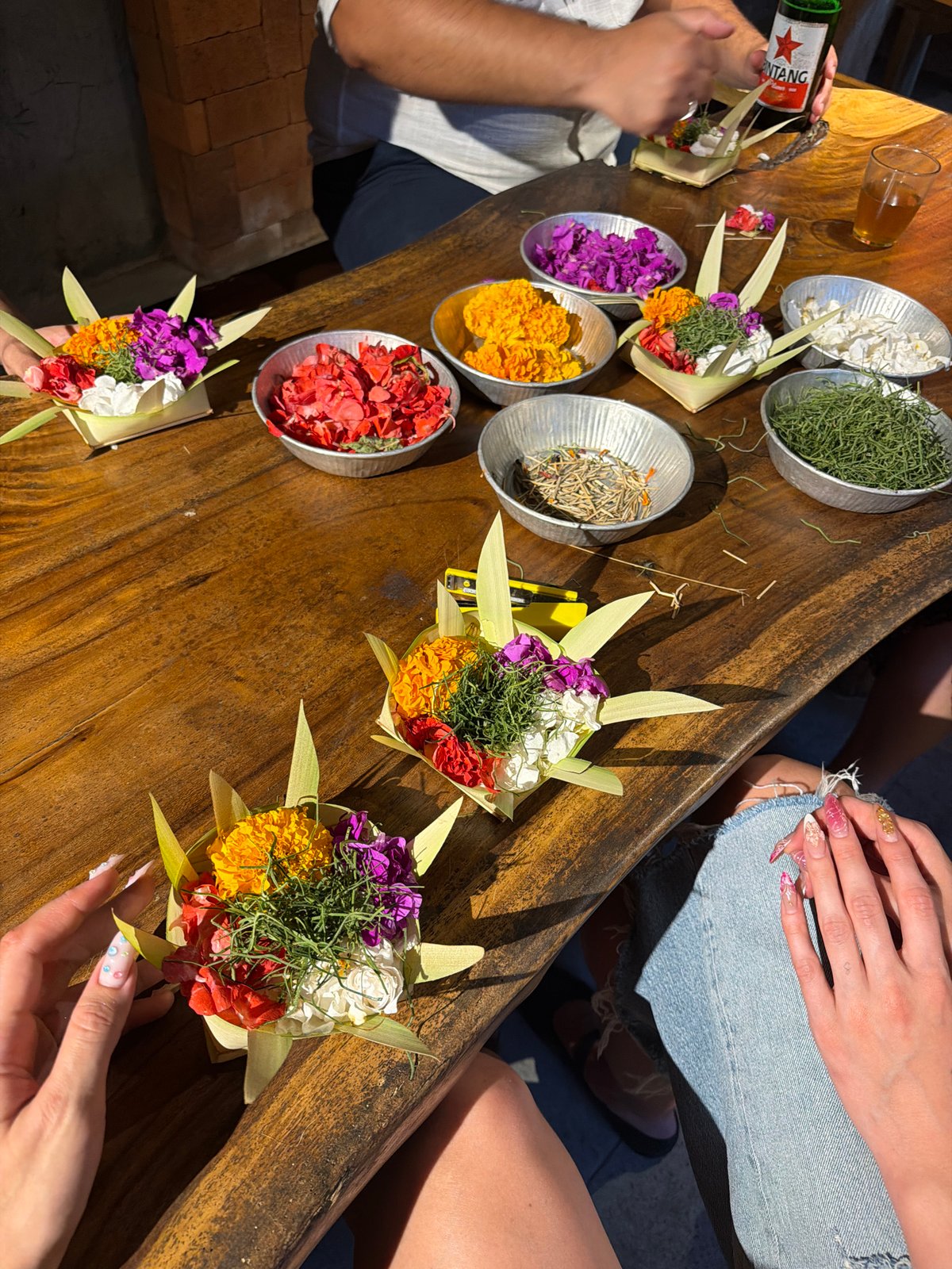 Traditional Balinese cooking and craft workshop held in Mengwi