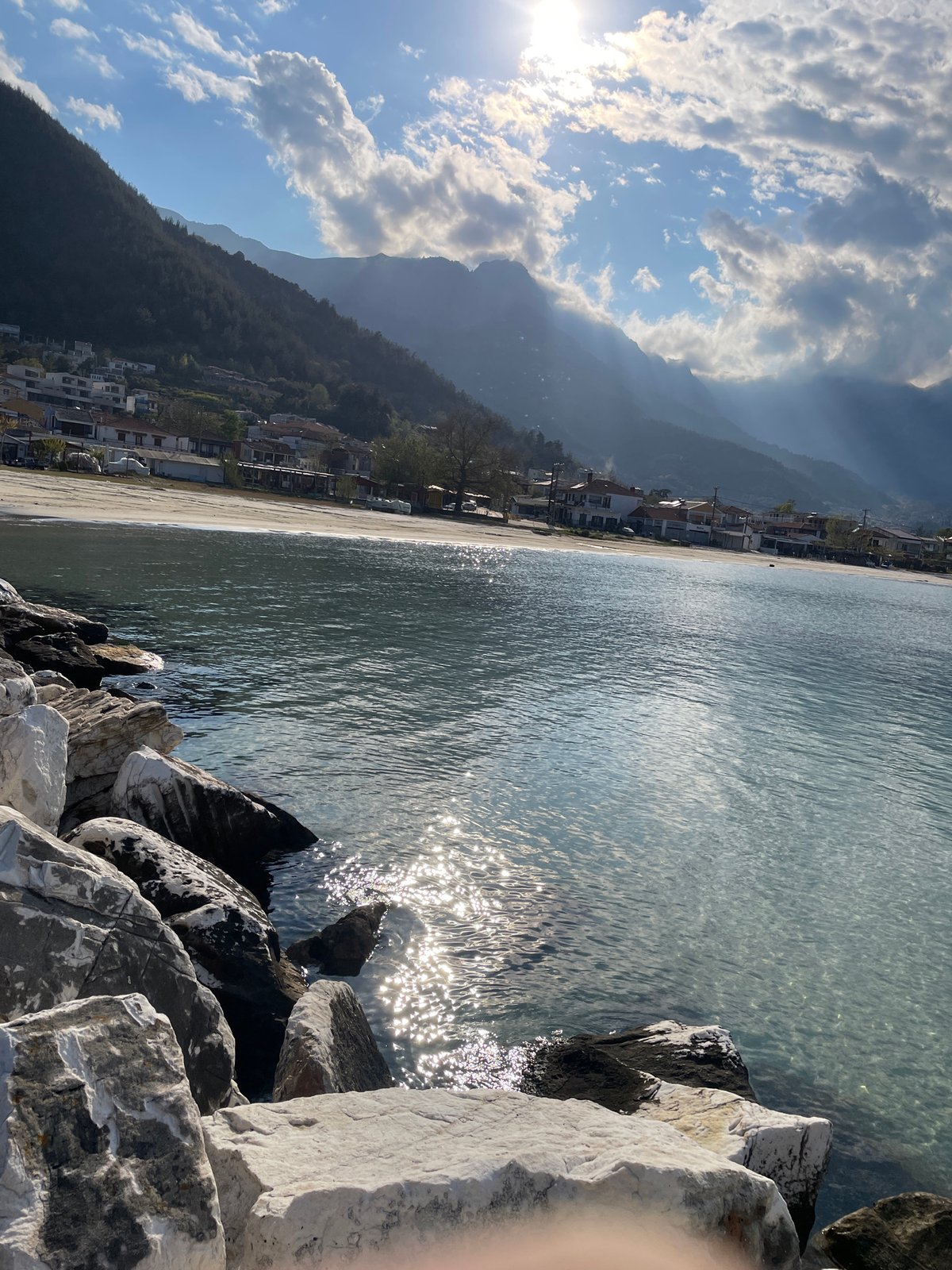 Witness documents scenic coastal views in Skala Potamias, Greece