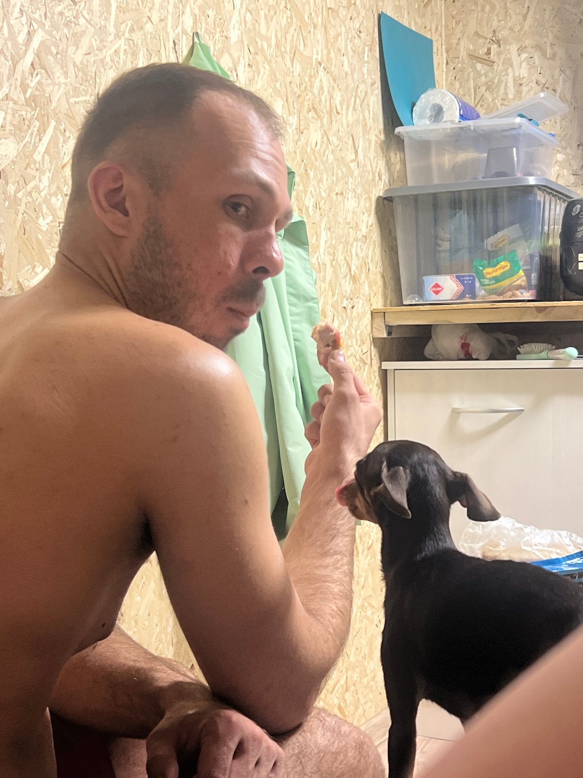 Domestic scenes captured during evening hours in Chaikovsky, Russia