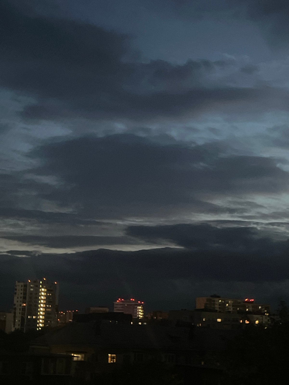 Stormy summer evening in Chelyabinsk, indoors and out