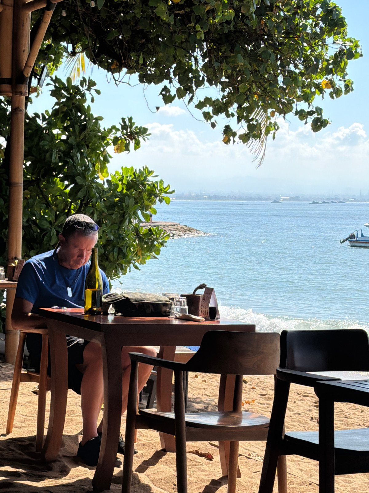 Lazy morning at a beachside cafe in Denpasar, Bali