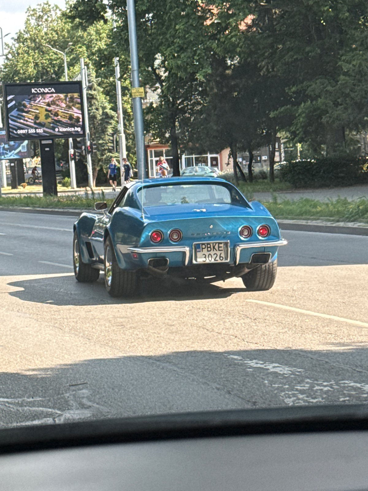 Vintage Blue Corvette Spotted Cruising Through Plovdiv, Bulgaria