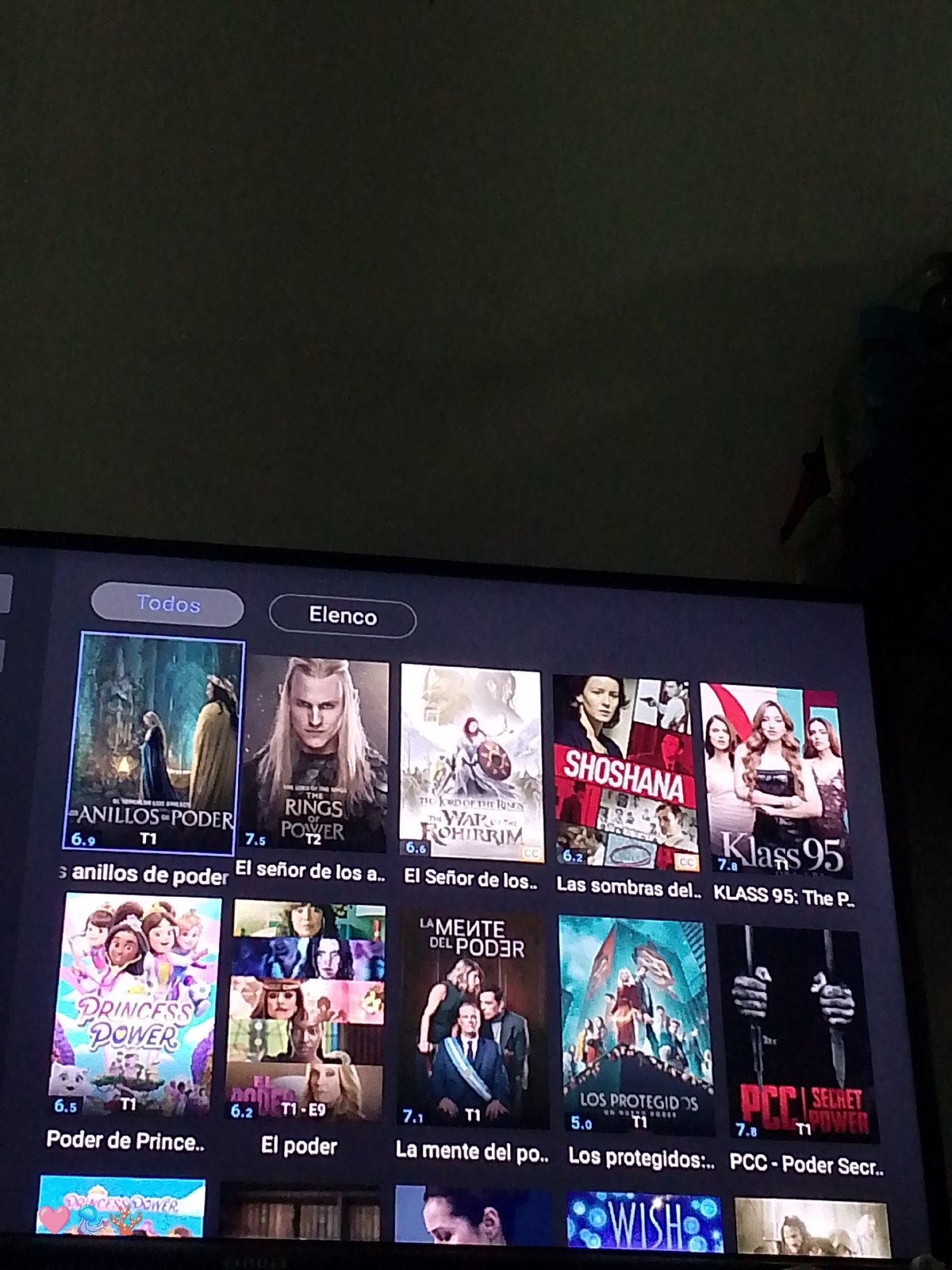 Streaming service interface observed on TV in Venezuela