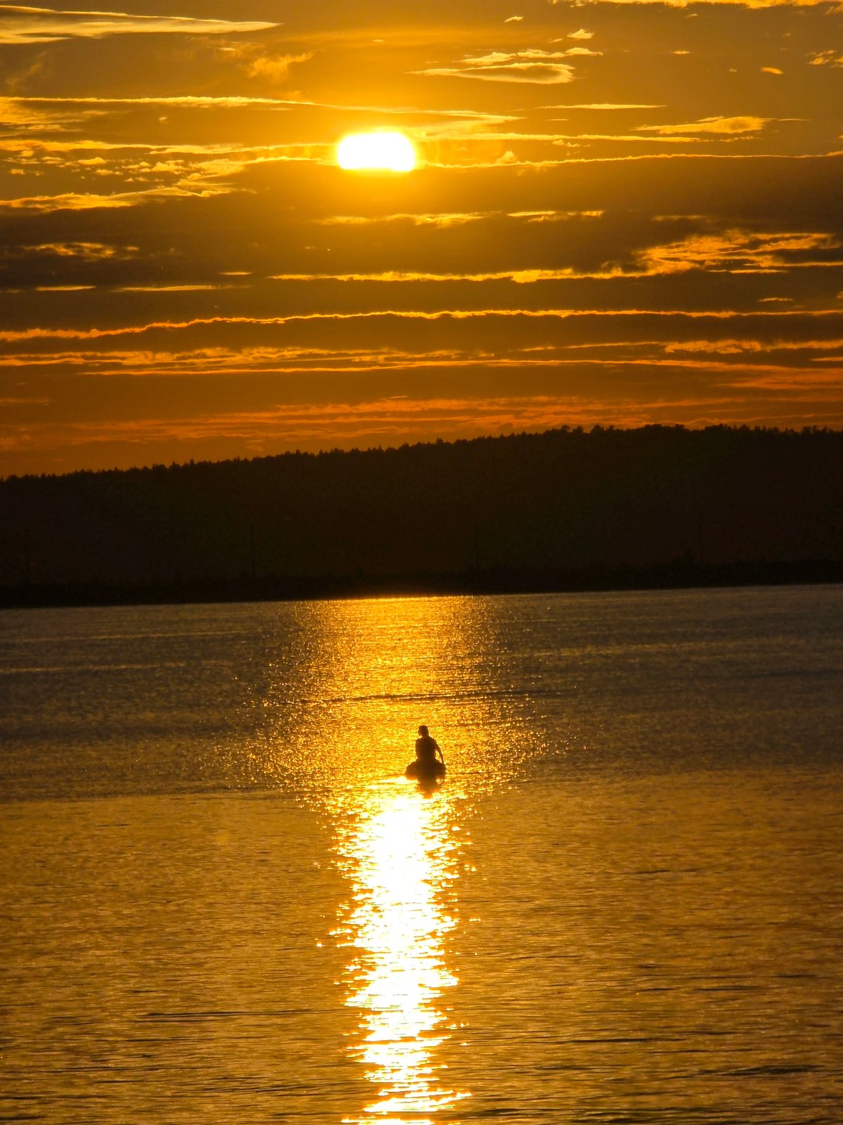 Golden hour on the Kama River draws a crowd