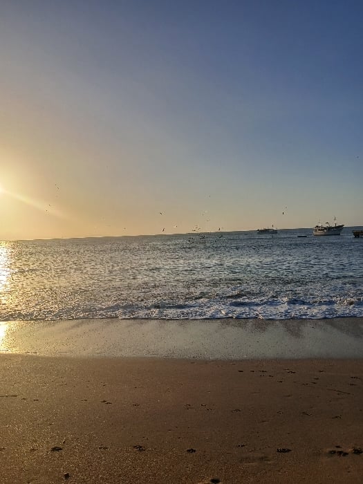 Evening beach life captured in Juan Griego, Venezuela