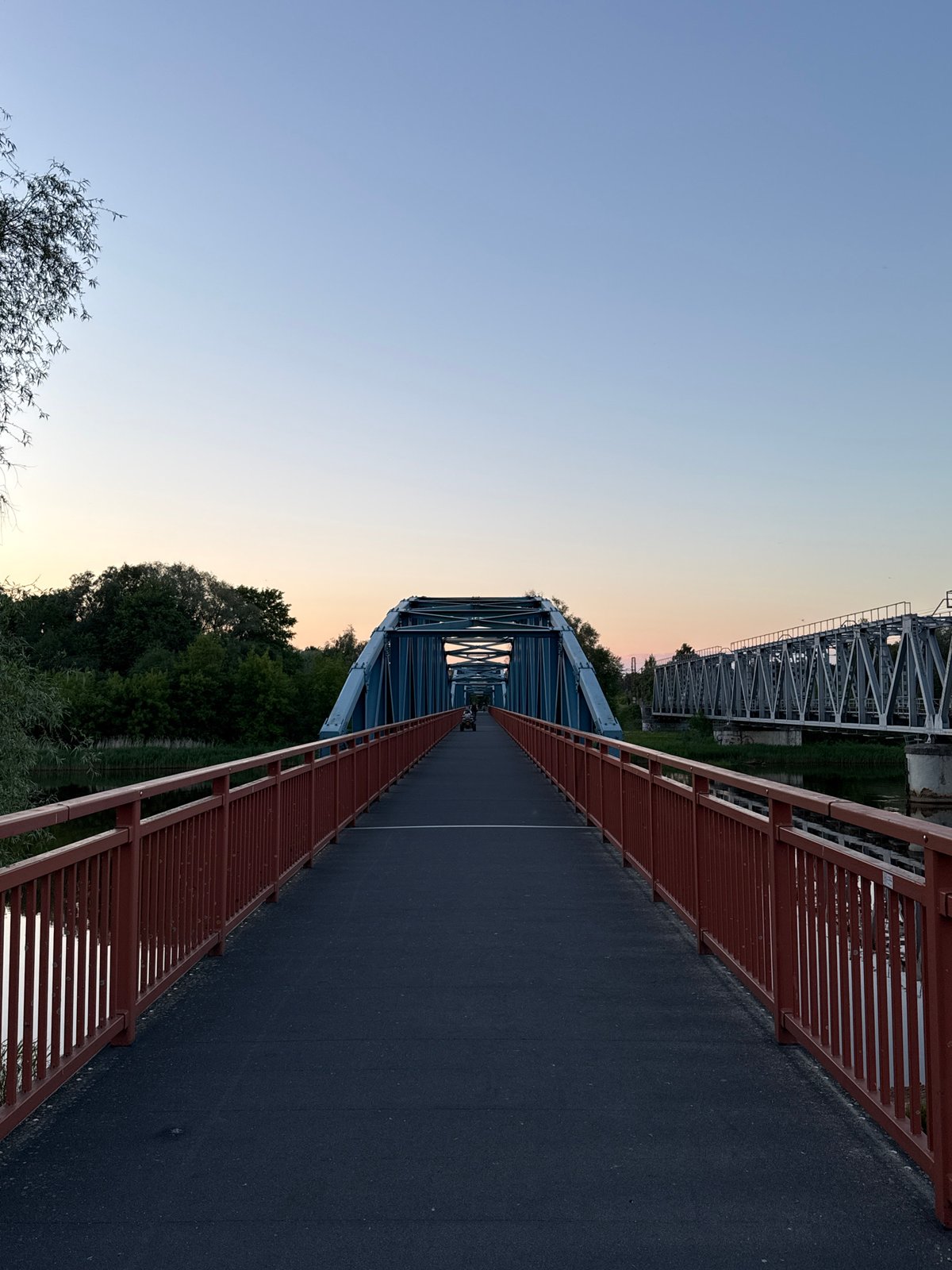 Evening sunset documented along Carnikava bridge and waterway
