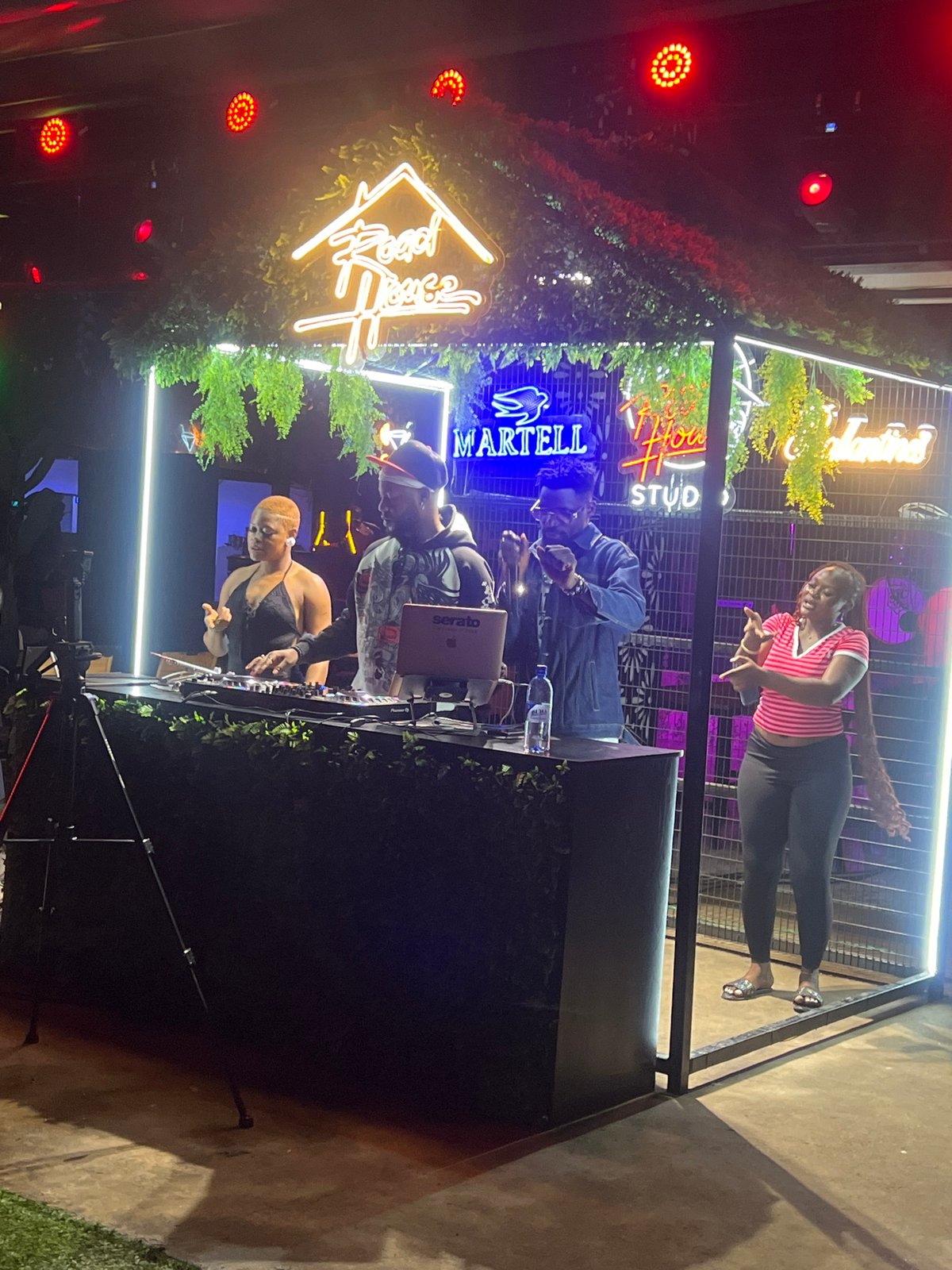 Nighttime DJ event with live performances in Howayi, Nigeria