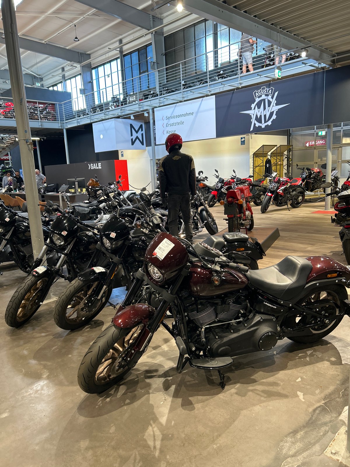 Motorcycle exhibition displays various brands in Bernhausen dealership